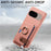 For Google Pixel 9 / 9 Pro Case Ring Holder Kickstand Card Slot Leather Phone Back Cover - Pink - 6