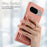 For Google Pixel 9 / 9 Pro Case Ring Holder Kickstand Card Slot Leather Phone Back Cover - Pink - 7