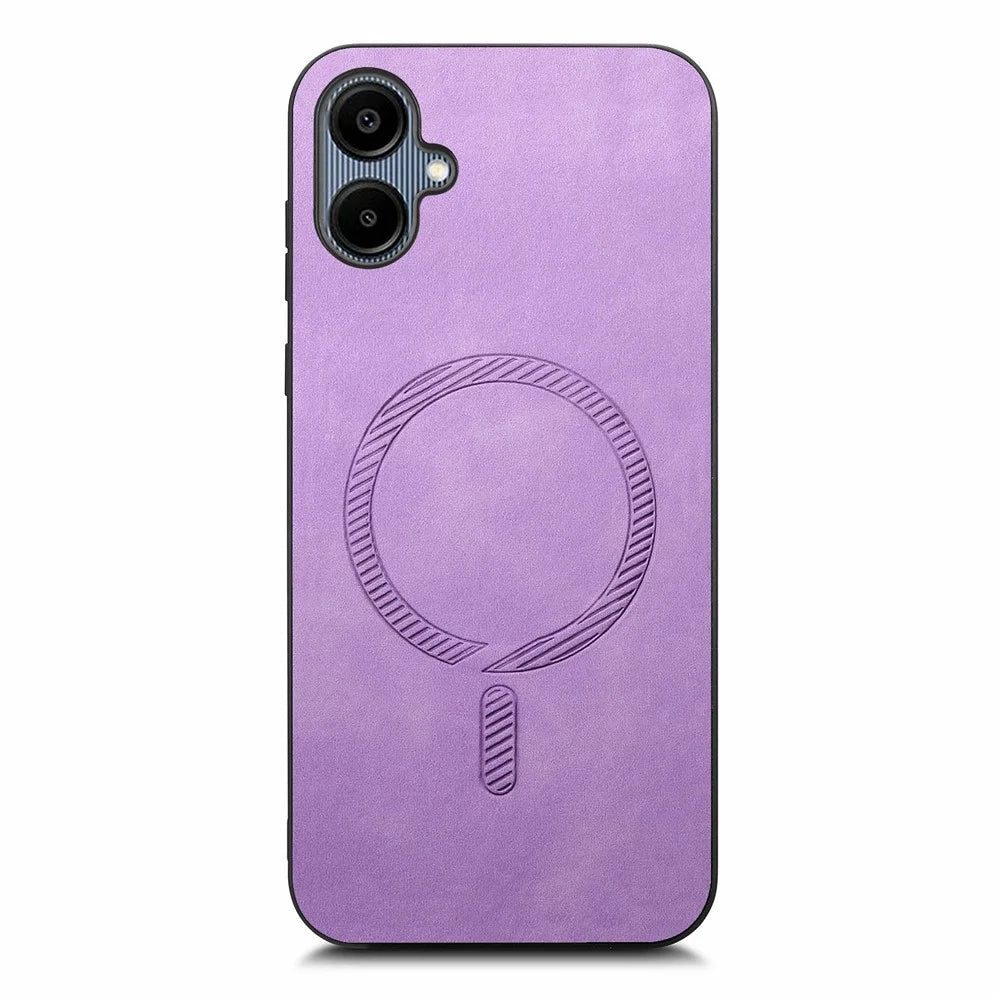 For Samsung Galaxy A06 4G Leather Back Magnetic Case Skin-Touch Phone Cover - Purple - 2