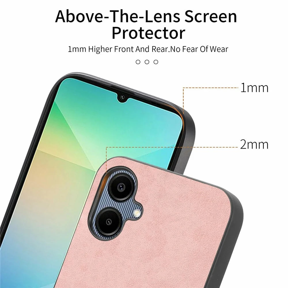 For Samsung Galaxy A06 4G Leather Back Magnetic Case Skin-Touch Phone Cover - Purple - 3