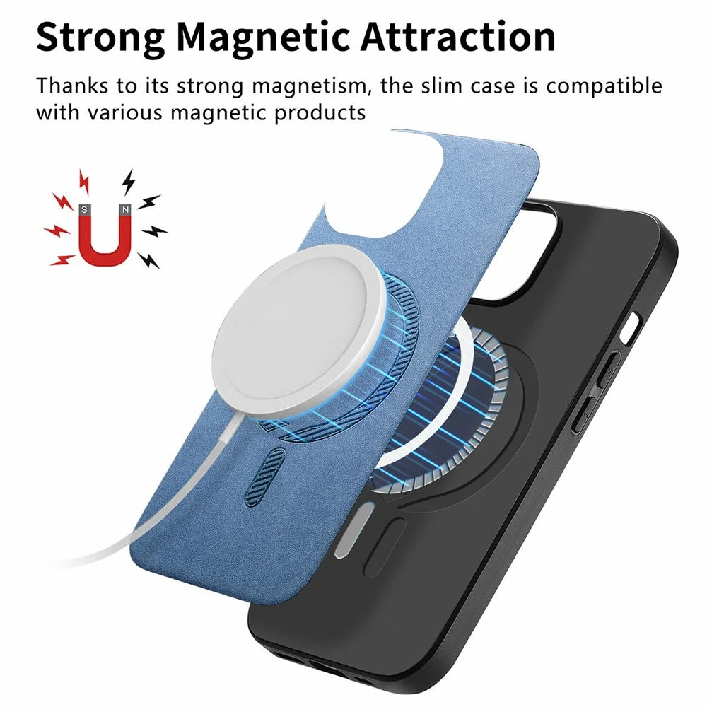 For Samsung Galaxy A06 4G Leather Back Magnetic Case Skin-Touch Phone Cover - Purple - 4