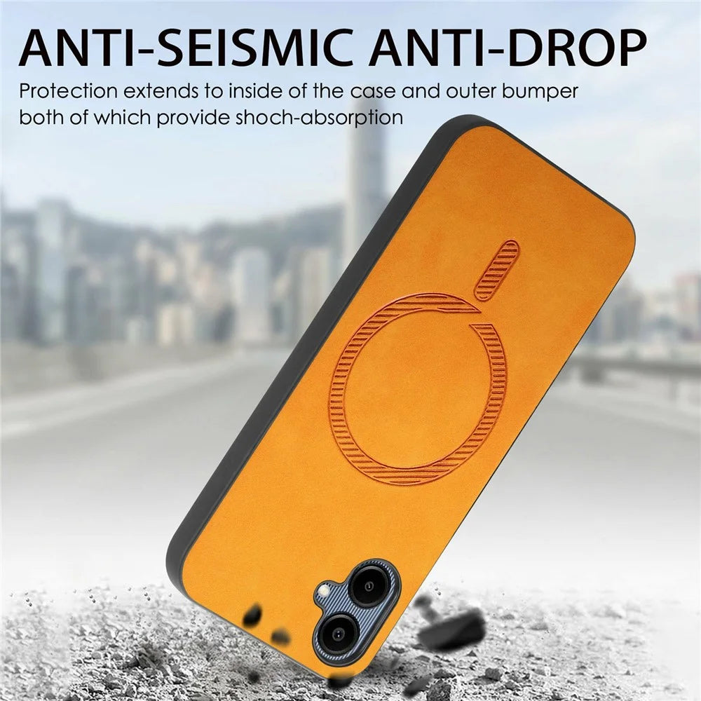 For Samsung Galaxy A06 4G Leather Back Magnetic Case Skin-Touch Phone Cover - Purple - 6