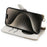 For iPhone 16 Pro Leather Case Wallet Stand Cover Irregular Tail Style with Chain Strap - White - 3