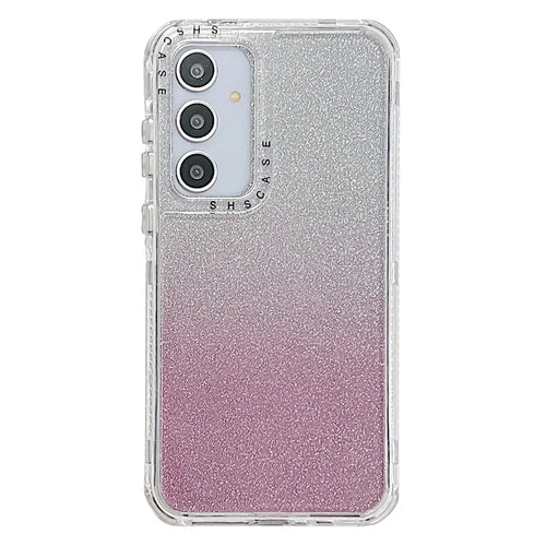 For Samsung Galaxy A55 5G Case Glitter Design PC+TPU Shockproof Phone Cover - Pink - 1