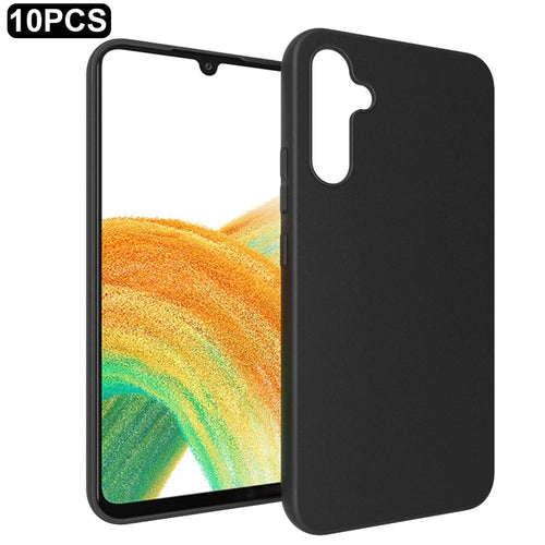 10Pcs / Pack For Samsung Galaxy A34 5G Case Anti-Fingerprint Soft TPU Protective Cover - Black - 1
