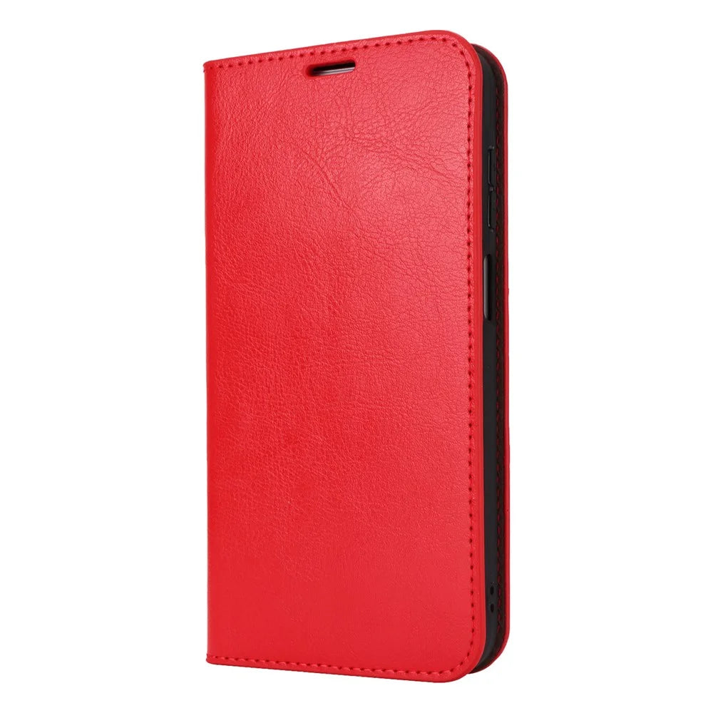 For Samsung Galaxy A16 5G / 4G Case Crazy Horse Texture Split Leather Wallet Phone Cover - Red - 7