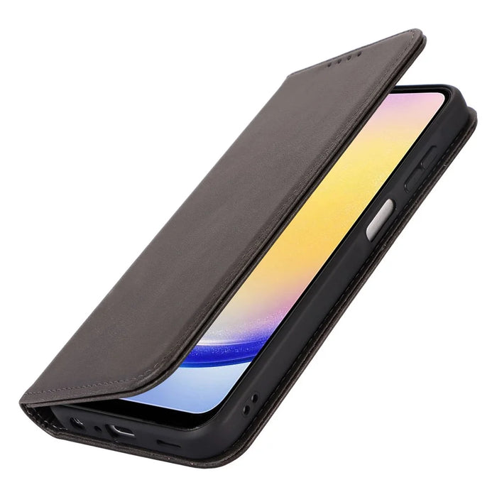 For Samsung Galaxy A16 5G / 4G Case PU Leather Calf Textured Magnetic Closing Smart Phone Cover - Black - 4