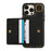 For iPhone 14 Pro Max PU Leather Back Case Card Holder Kickstand Phone Cover with Wrist Strap - Black - 2