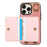 For iPhone 15 Pro Max PU Leather Back Case Card Holder Kickstand Phone Cover with Wrist Strap - Pink - 2
