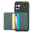 For Samsung Galaxy A34 5G PU Leather Back Case Card Holder Kickstand Phone Cover with Wrist Strap - Green - 2