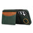 For Samsung Galaxy A34 5G PU Leather Back Case Card Holder Kickstand Phone Cover with Wrist Strap - Green - 3