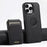 SUTENI M2 For iPhone 16 Pro Max Magnetic Case Cross Texture Leather Back Cover with Detachable Card Bag - Black - 6