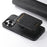 SUTENI M2 For iPhone 16 Pro Max Magnetic Case Cross Texture Leather Back Cover with Detachable Card Bag - Black - 7