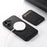SUTENI M2 For iPhone 16 Magnetic Case Cross Texture Leather Back Cover with Detachable Card Bag - Black - 5