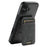 SUTENI M2 For iPhone 16 Plus Magnetic Phone Case Waxy Texture Leather+TPU Cover with Card Bag - Black - 1