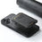 SUTENI M2 For iPhone 16 Plus Magnetic Phone Case Waxy Texture Leather+TPU Cover with Card Bag - Black - 3