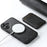 SUTENI M2 For iPhone 16 Plus Magnetic Phone Case Waxy Texture Leather+TPU Cover with Card Bag - Black - 4