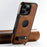 SUTENI G2 For iPhone 16 Pro Magnetic Case Leather Phone Back Cover Waxy Texture Kickstand - Brown - 2