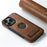 SUTENI G2 For iPhone 16 Pro Magnetic Case Leather Phone Back Cover Waxy Texture Kickstand - Brown - 7