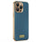 For iPhone 15 Pro Case Carbon Fiber Texture Electroplating Cowhide Leather+TPU Phone Cover - Green - 1