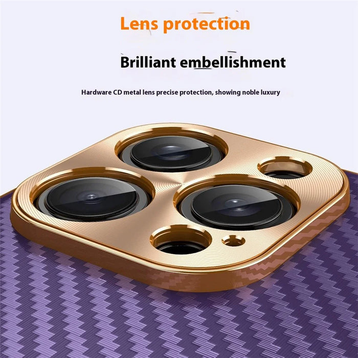 For iPhone 15 Pro Case Carbon Fiber Texture Electroplating Cowhide Leather+TPU Phone Cover - Green - 6