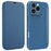 For iPhone 16 Pro Max Case Card Holder Kickstand Liquid Silicone Phone Cover - Sapphire - 1