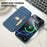 For iPhone 16 Pro Max Case Card Holder Kickstand Liquid Silicone Phone Cover - Sapphire - 4