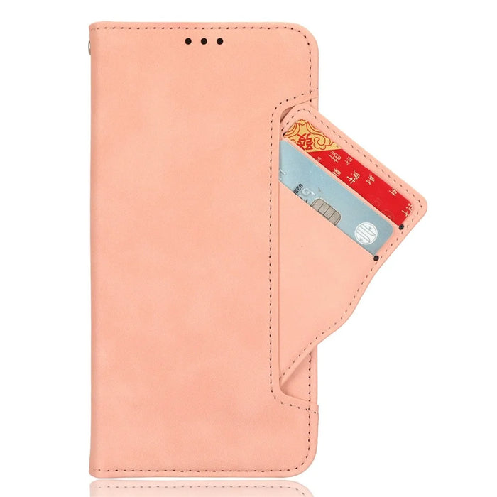 For HMD Skyline Leather Case Phone Wallet Cover with Multiple Card Slots - Pink - 2