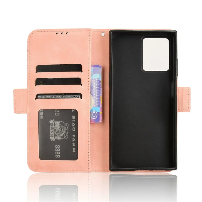 For HMD Skyline Leather Case Phone Wallet Cover with Multiple Card Slots - Pink - 5
