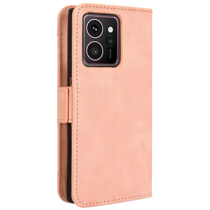 For HMD Skyline Leather Case Phone Wallet Cover with Multiple Card Slots - Pink - 7