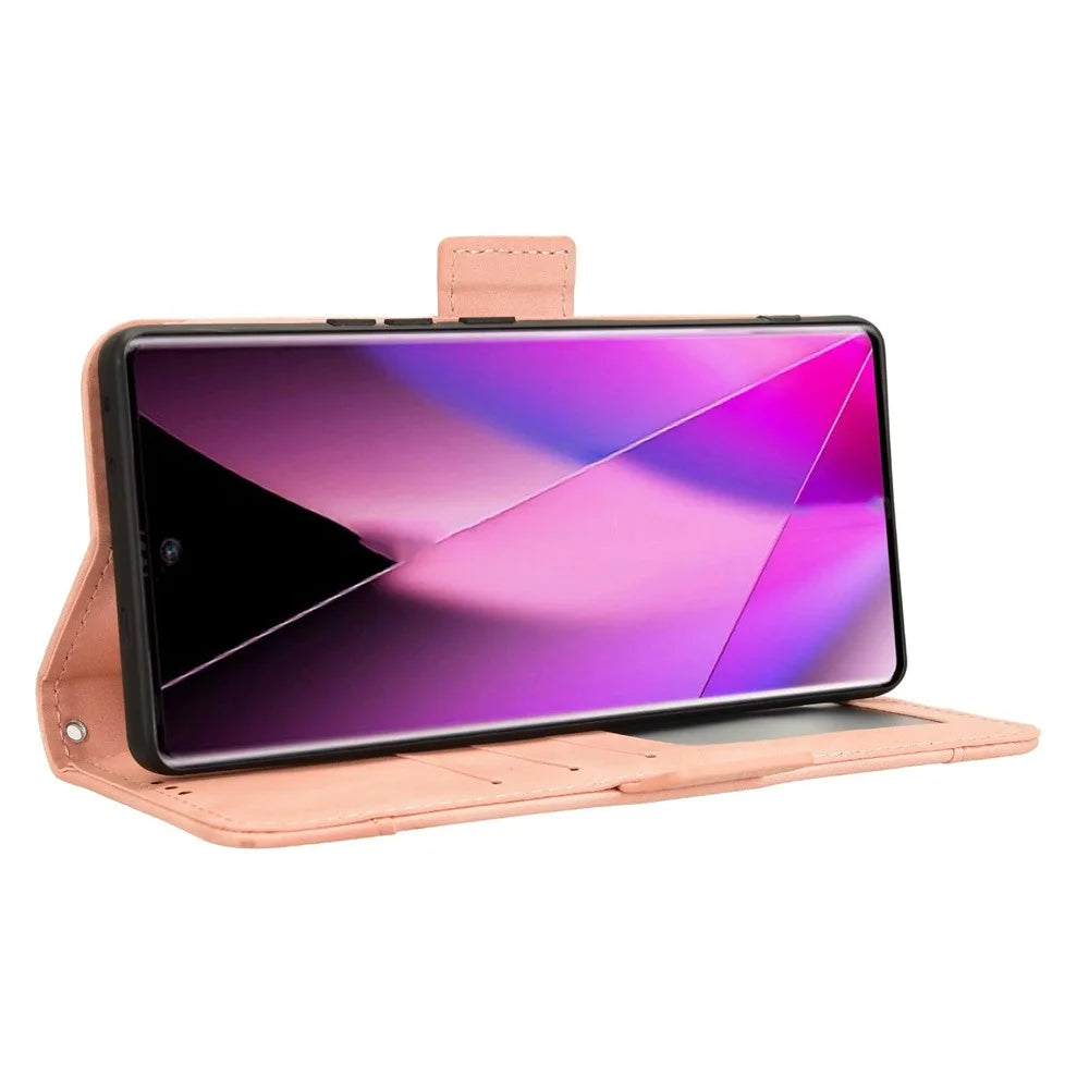 For Infinix Zero 40 5G X6861 Leather Case Phone Wallet Cover with Multiple Card Slots - Pink - 4