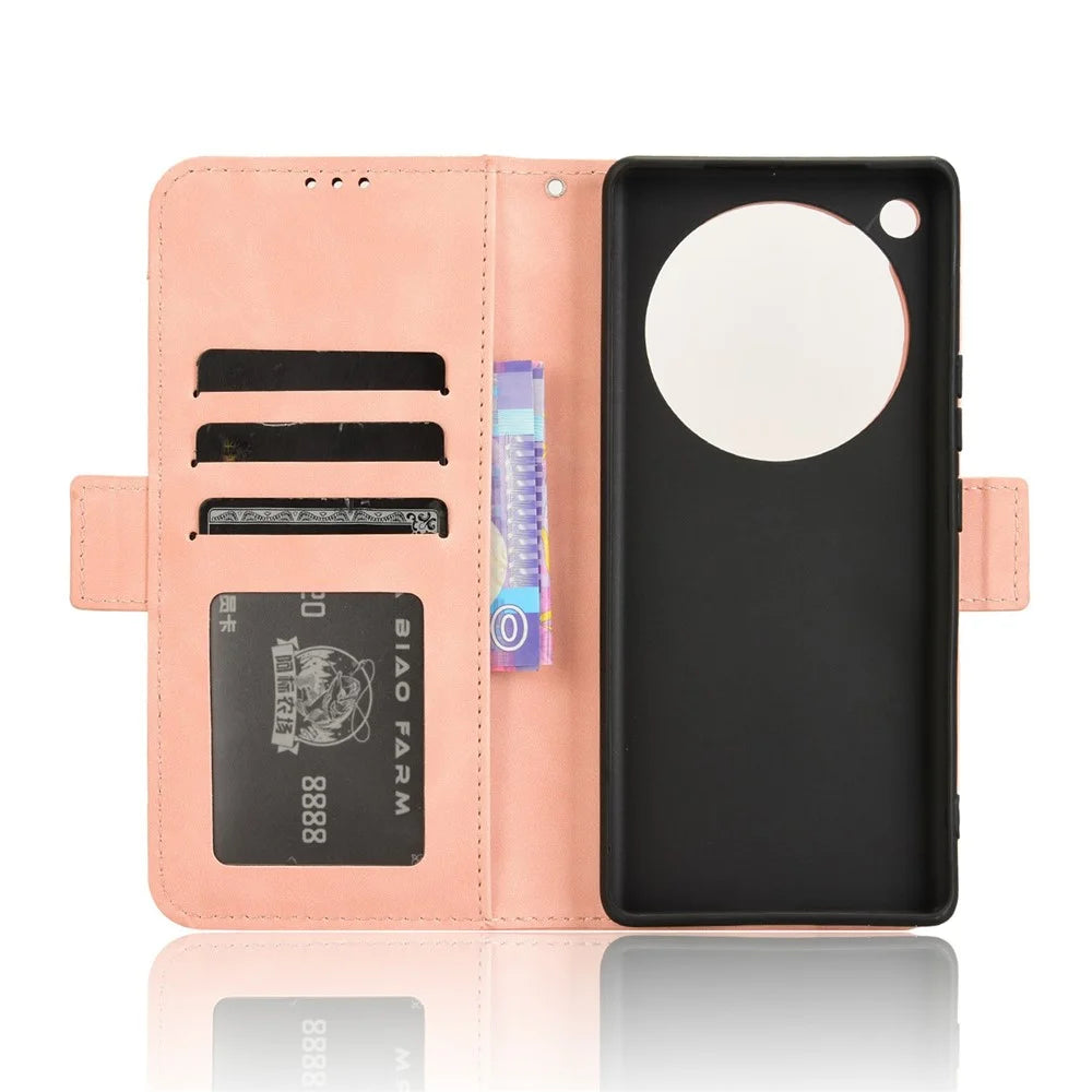For Infinix Zero 40 5G X6861 Leather Case Phone Wallet Cover with Multiple Card Slots - Pink - 5