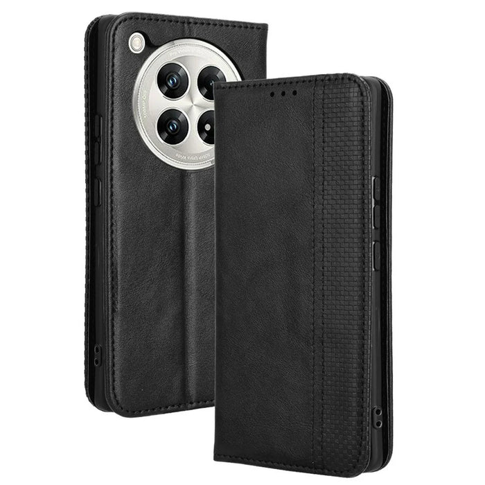 For Infinix Zero 40 5G X6861 Leather Case Wallet Stand Retro Texture Phone Cover - Black - 1