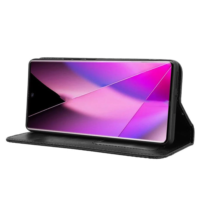 For Infinix Zero 40 5G X6861 Leather Case Wallet Stand Retro Texture Phone Cover - Black - 3