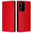 For Cubot A10 Wallet Case Rhombus Imprinted Leather Phone Cover - Red - 1