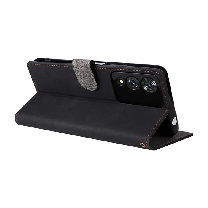 For Cubot A10 Wallet Case RFID Blocking PU Leather Cover Stand View - Black - 4