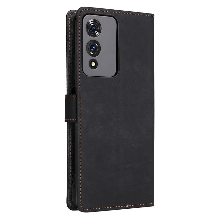 For Cubot A10 Wallet Case RFID Blocking PU Leather Cover Stand View - Black - 7