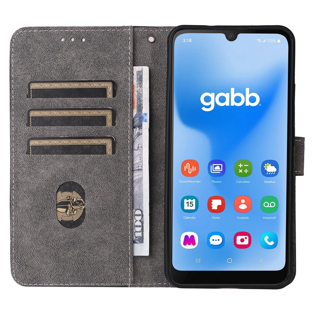For Gabb Phone 4 Wallet Case RFID Blocking PU Leather Cover Stand View - Black - 2