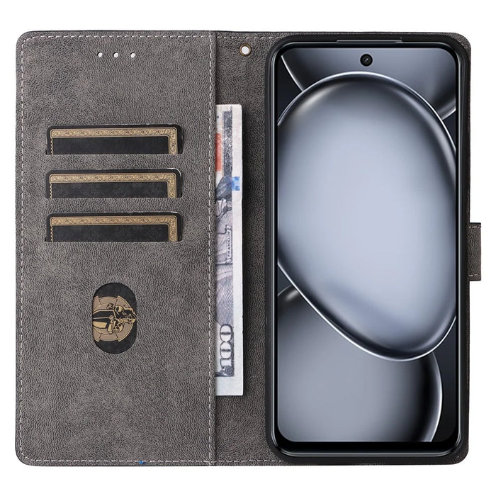 For itel A80 4G A671LC Wallet Case RFID Blocking PU Leather Cover Stand View - Black - 2