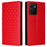 For HMD Skyline Wallet Case Rhombus Imprinted Leather Phone Cover - Red - 1