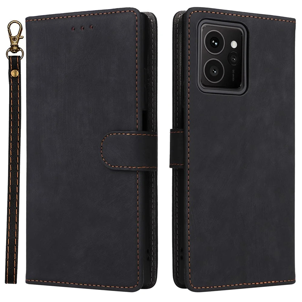 For HMD Skyline Wallet Case RFID Blocking PU Leather Cover Stand View - Black - 1
