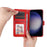 For Samsung Galaxy S25+ Case Sunflower Imprint Leather Wallet Phone Cover - Red - 6