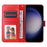 For Samsung Galaxy S25 Case Sunflower Imprint Leather Wallet Phone Cover - Red - 2