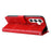For Samsung Galaxy S25 Case Sunflower Imprint Leather Wallet Phone Cover - Red - 3