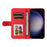 For Samsung Galaxy S25 Leather Wallet Cases Skin Touch Phone Cover Stand with Strap - Red - 2