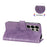 For Samsung Galaxy S25 Ultra Case Floral Pattern PU Leather Wallet Stand Phone Cover - Purple - 4