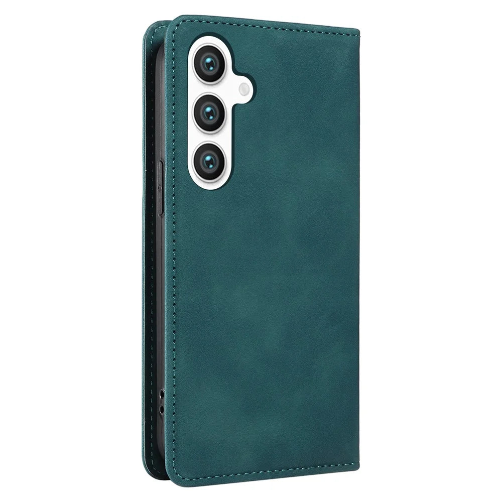 BETOPNICE 003 For Samsung Galaxy S25 Wallet Case Leather Phone Cover with Stand - Green - 7