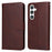 For Samsung Galaxy S25 Case Wallet PU Leather Folio Flip Phone Cover - Brown - 1