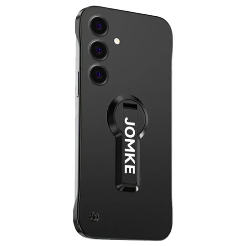 For Samsung Galaxy S24 Case Hard PC Frameless Baking Paint Kickstand Phone Cover - Black - 1