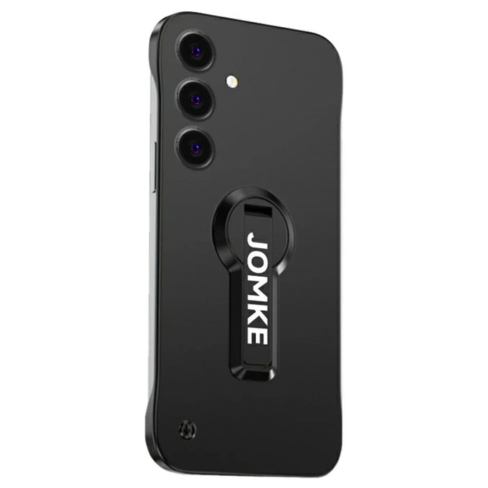 For Samsung Galaxy S24 Case Hard PC Frameless Baking Paint Kickstand Phone Cover - Black - 1